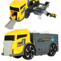 TIR laweta ciężarówka samochód transporter naczepa 2w1 parking resoraki + auta żółte